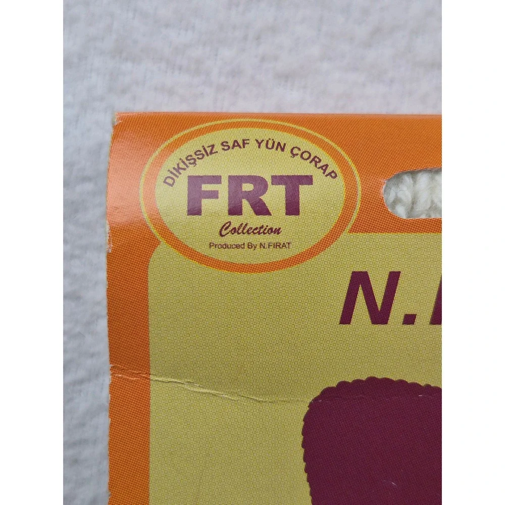 N.Firat FRT Collection Cream Wool Cable Knit Crew Socks Ivory Textured Warm